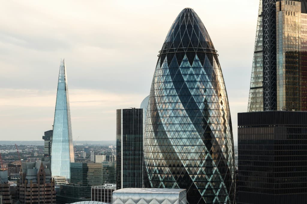 London financial skyline with the Gherkin